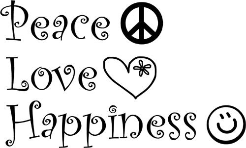 Peace And Love. Peace Love Happiness | Wall