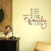 Family- We Live | Wall Decals