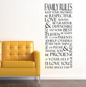 Family Rules Rectangle | Wall Decals