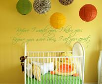 Before I Made You I Knew You Nursery Wall Decals