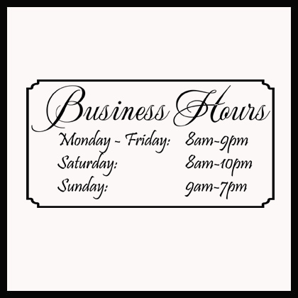 Business Hours II | Wall Decals 
