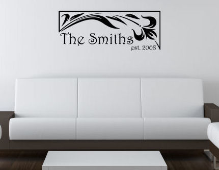 Floral Name Established Year Frame | Wall Decals  