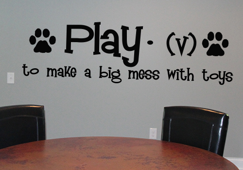 Paw Print Play Definition Wall Decals  