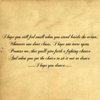 Cursive Hope You Dance Wall Decals  