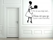 Clean as you go decal