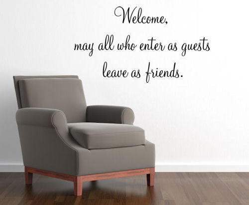 Welcome Enter Guests Friends Wall Decals  