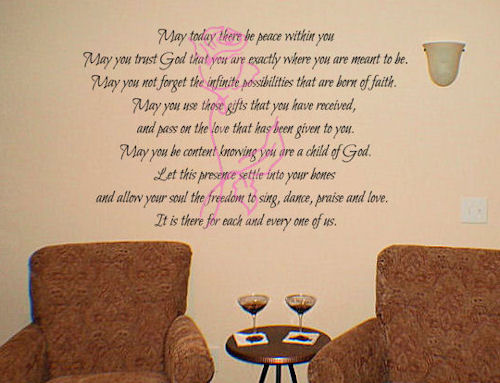 May There Be Peace Within You Wall Decals  
