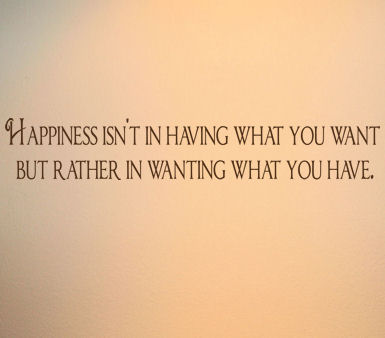 Happiness Wanting What You Have Wall Decals   