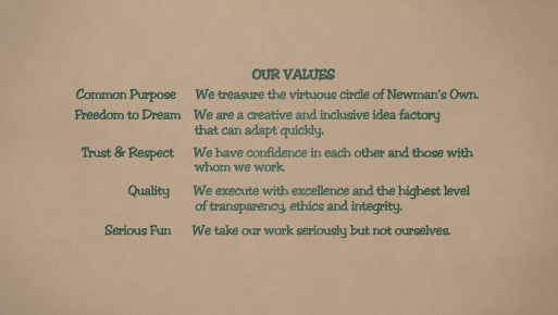 Newman's Own Values Decal