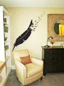 Giant Feather Flock Wall Decals    