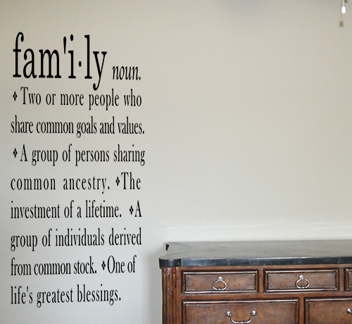 Family Definition Tall Wall Decals   