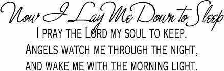 Now I Lay Me Down | Wall Decals