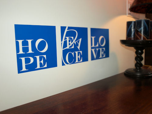 Hope Peace Love Blocks | Wall Decals - Trading Phrases