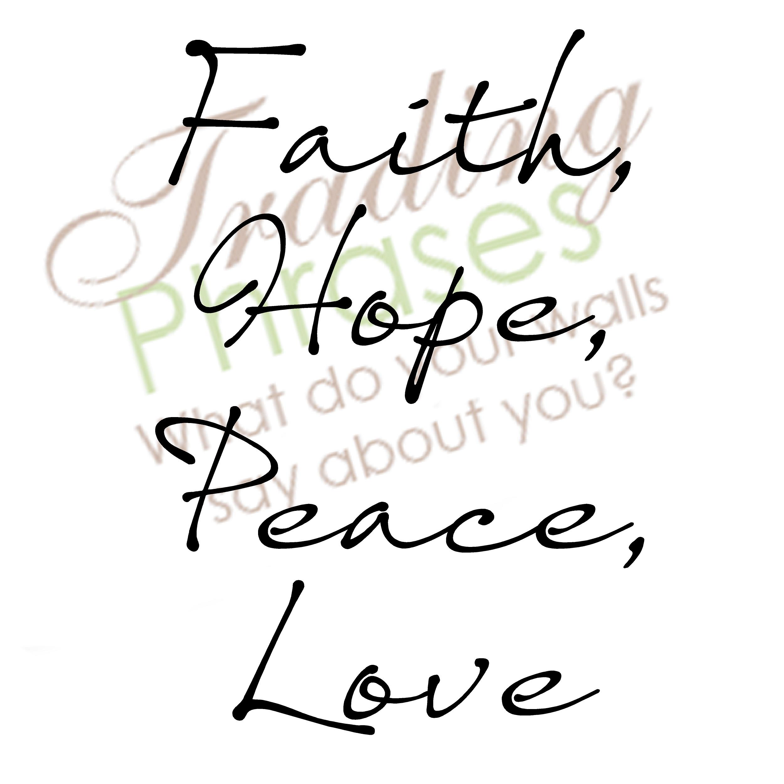 Faith Hope Peace Love Decal Trading Phrases