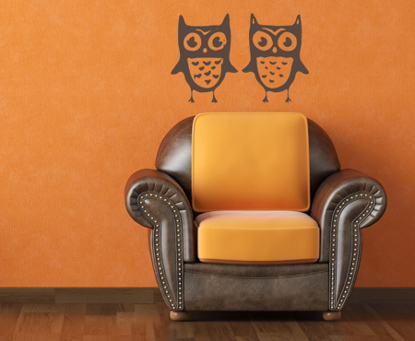 Pair of Owls Wall Decals