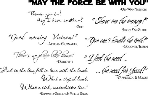 movie quotes. Movie Quotes | Wall Decals - Trading Phrases