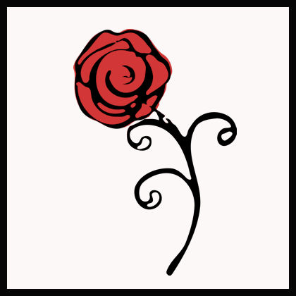 Swirl Rose Wall Decals   