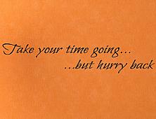 Take Time Going Hurry Back Wall Decals   