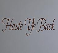 Cursive Haste Ye Back Wall Decals  