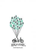 Tandem Bike Thumbprint Guest Book