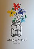 Mason Jar Flowers Thumbprint Guest Book