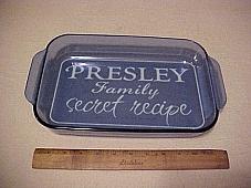 Family Secret Monogram Stencil for 9" x 13" Glass Pan