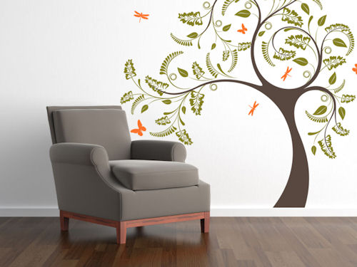 Dragonfly Tree Giant Wall Decals Trading Phrases - Design Your Own Wall Sticker Uk