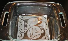 Celtic Monogram Etching for Square 8" Glass Pan