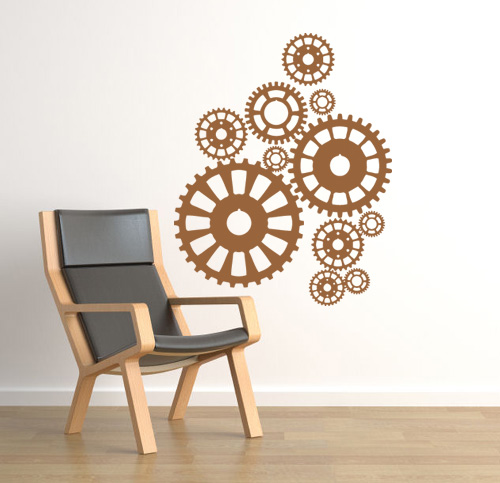 Steampunk Gears Large Wall Decal