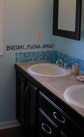 Brush Floss Smile Wall Decal