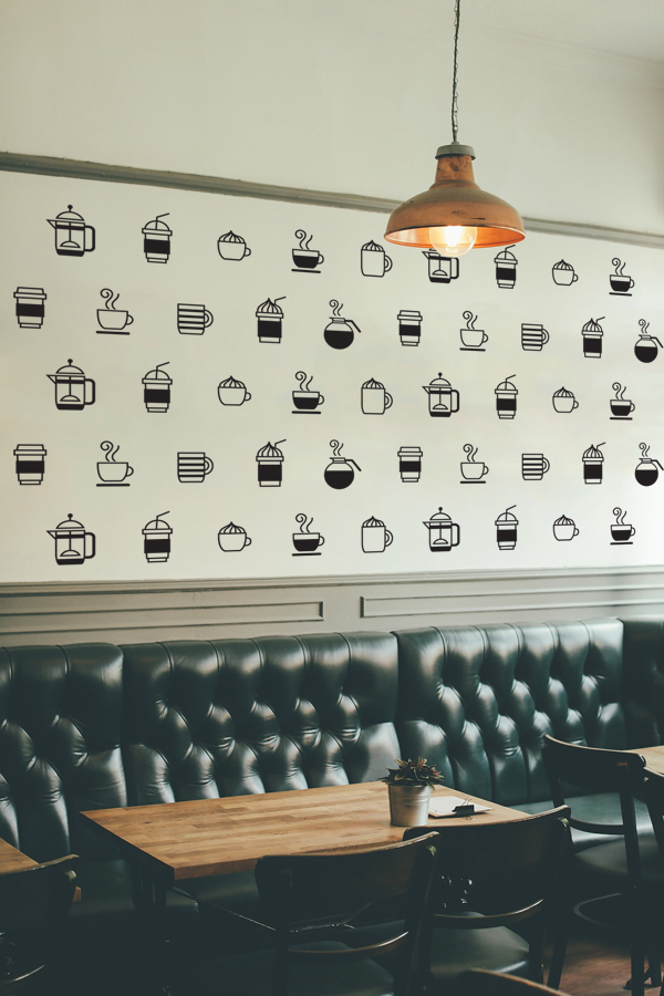 Coffee Cup Pattern Wall Decal