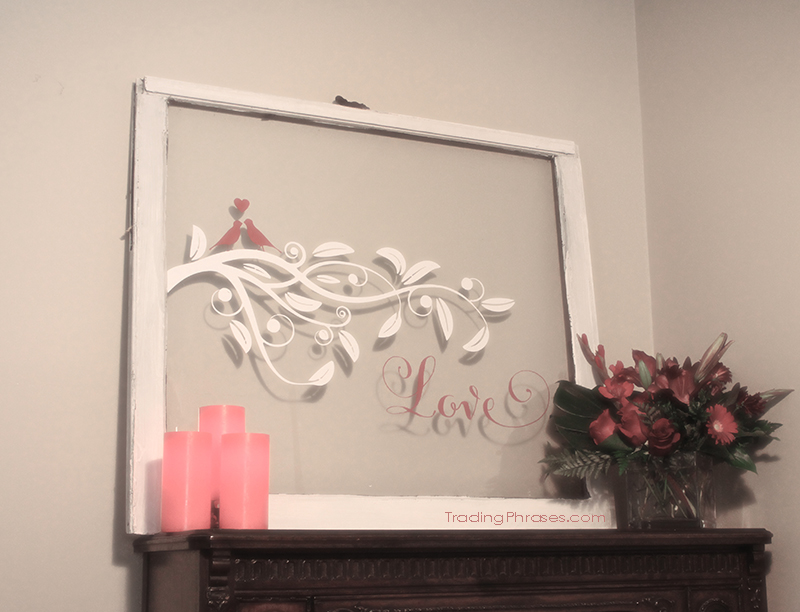 25 x Love word stencils 3 designs for etching glass present Valentine lovebird 
