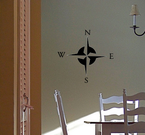 Simple Compass Wall Decal 