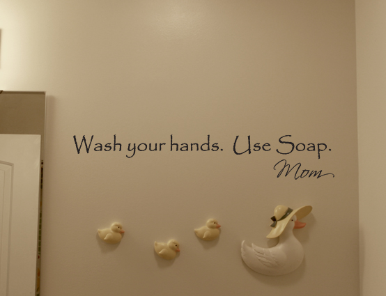 Wash Your Hands Mom Wall Decals