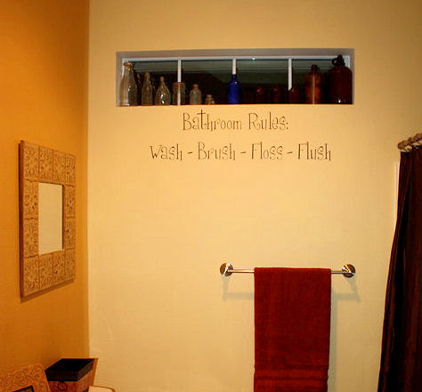 Bathroom Rules Bath Wall Decal