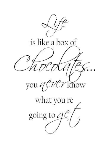 Life Box Chocolates You Never Know | Wall Decals - Trading Phrases