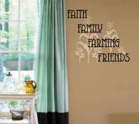 Faith Family Farming Friends Wall Decal