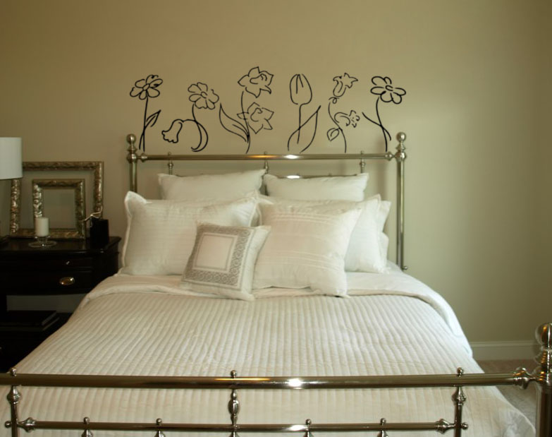 Line Draw Flower Pack Wall Decal