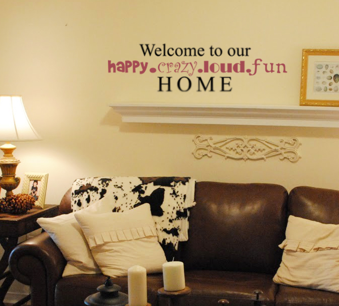 Welcome To Our Happy Home Wall Decal