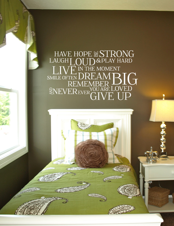 Never Ever Give Up Wall Decal