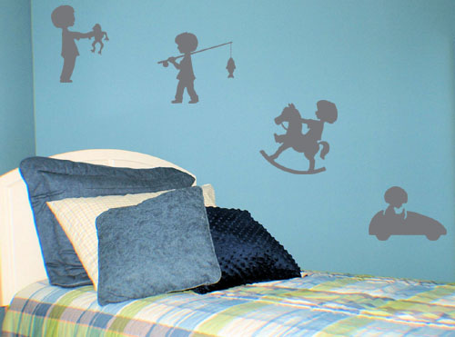 Little Boy Playing Pack Wall Decal