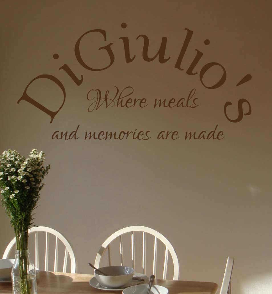 Name Where Meals Memories Made Wall Decal