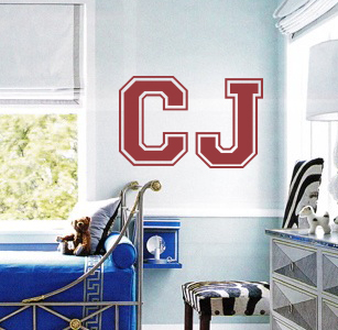 Jersey Letter Initials Wall Decal
