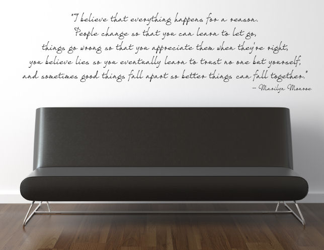 Everything Happens Reason Wall Decal