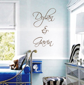 Stacked Script Names Wall Decal