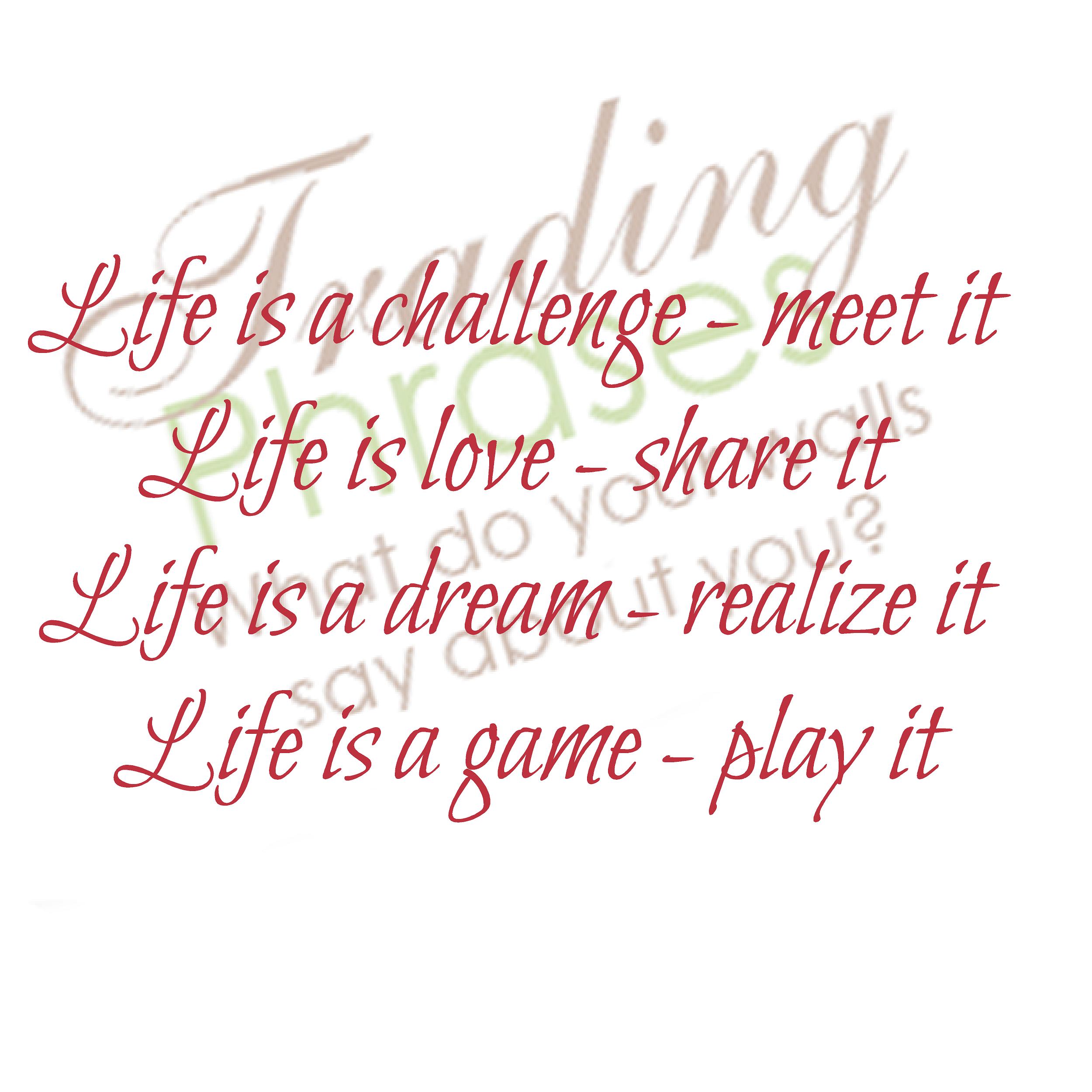 Life Is A Challenge Decal