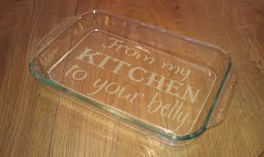 From My Kitchen To Your Belly Stencil for 9" x 13" Glass Pan
