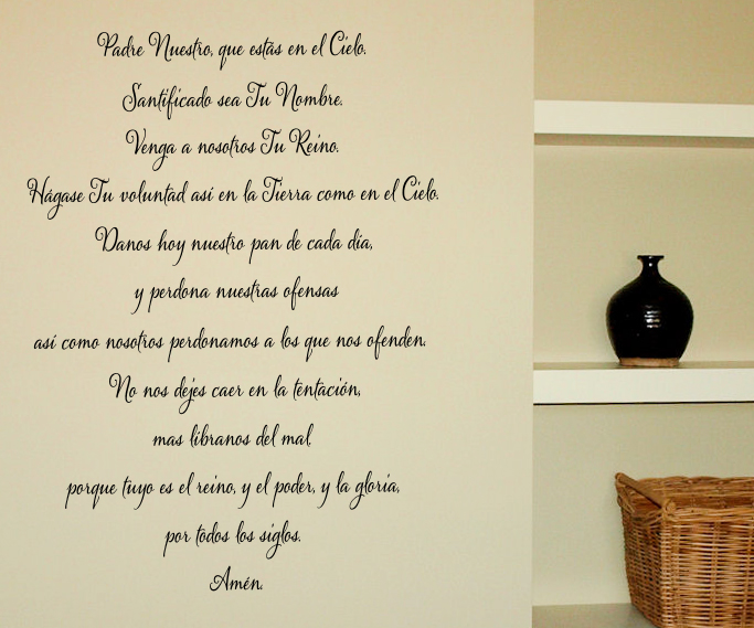 Spanish Version of the Lord's Prayer Wall Decal 