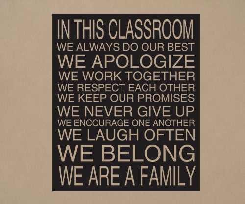 In This Classroom Wall Decal