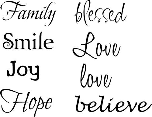 Inspirational Words Multi Fonts Wall Decals